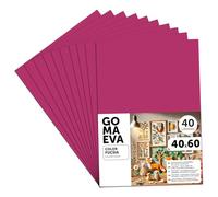 m-office Plaques de Mousse EVA Colorées 40x60cm, Feuilles de Mousse à Découper, Papier Mousse Pailleté, Idéal pour Loisirs Créatifs, Scrapbooking, École ou Activités Manuelles (Fuchsia, 40 uds)