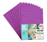 m-office Plaques de Mousse EVA Colorées pailletée 40x60cm, Feuilles de Mousse à Découper, Mousse Pailleté, Idéal pour Loisirs Créatifs, Scrapbooking, École ou Activités Manuelles (Lilas, 20 uds)