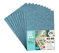 m-office Plaques de Mousse EVA Colorées pailletée 40x60cm, Feuilles de Mousse à Découper, Mousse Pailleté, Idéal pour Loisirs Créatifs, Scrapbooking, École ou Activités Manuelles (Bleu ciel, 20 uds)