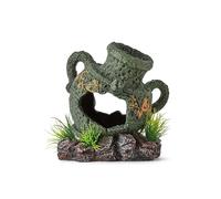 M PELOSA Amphore Décoration d'aquarium - Décoration réaliste pour aquarium de la Grèce antique - Résine non toxique pour petits et nano réservoirs (12 x 14 x 9 cm)
