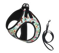 M Pet Laisse gilet et harnais pour chien - Ensemble de laisse imprimé animal de la ferme avec boucle, compagnon canin de voyage en plein air