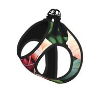 M Pet Laisse gilet et harnais pour chien - Ensemble de laisse rustique imprimé fleurs roses avec boucle, compagnon canin de voyage en plein air