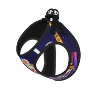 M Pet Laisse Gilet Harnais pour Chien - Ensemble de laisse de petite taille, imprimé ville nocturne de Las Vegas pour chiot en maille respirante pour compagnons canins