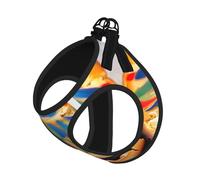 M Pet Laisse Gilet Harnais pour Chien - Petite Taille Imprimé Pain Peint Ensemble Laisse avec Boucle, Compagnon Canin Outdoor Chien Promenade