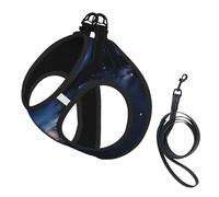 M Pet Laisse Gilet Harnais pour Chien - Petite Taille Univers Voie Lactée Galaxy Imprimé Laisse Ensemble avec Boucle, Compagnon Canin Outdoor Chien Promenade