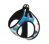 M Pet Laisse harnais pour chien - Petite taille, imprimé printemps joyeuses vacances de Pâques réglable pour les voyages en plein air et la marche