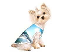 M Pet T-shirt respirant sans manches - Doux et transparent Sky Wave Beach Print Gilet extensible pour chiens et chats, débardeur léger