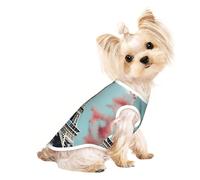 M Pet T-shirt respirant sans manches - Doux imprimé Tour Eiffel Gilet extensible pour chiens et chats de petite et moyenne taille