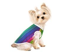 M Pet T-shirt respirant sans manches imprimé bois coloré - Chats de petite à moyenne taille, chiot, yorkshund, teckel, bouledogue français