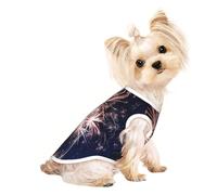 M Pet T-shirt respirant sans manches - Imprimé feu d'artifice doux - Gilet extensible pour chiens et chats, débardeur léger