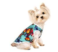 M Pet T-shirt respirant sans manches - Imprimé papillon et violoncelle - Gilet extensible pour chiens et chats de petite et moyenne taille