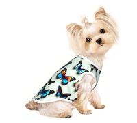 M Pet T-shirt respirant sans manches - Imprimé papillon et violoncelle - Gilet extensible pour chiens et chats de petite et moyenne taille