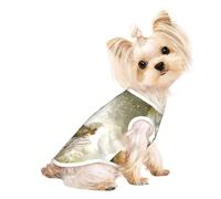M Pet T-shirt respirant sans manches imprimé papillon et violoncelle - Petits à moyens chats, chiot, yorkshund, teckel, bouledogue français