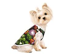 M Pet T-shirt respirant sans manches - Introduction douce de divers légumes imprimé gilet extensible pour chiens et chats de petite et moyenne taille