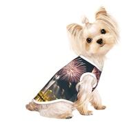 M Pet T-shirt respirant sans manches - Motif feu d'artifice doux imprimé gilet extensible pour chiens et chats de petite et moyenne taille