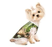 M Pet T-shirt respirant sans manches - Panthère légère sur tronc d'arbre imprimé cascade débardeur tenue pour chiens de petite et moyenne taille