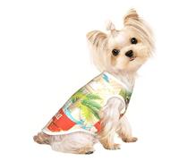 M Pet T-shirt respirant sans manches pour chats et chiens - Débardeur léger imprimé île de Cuba avec élastique