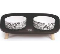 M-Pets Altitude écuelle double sur pied Urban Style noir et blanc
