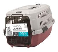M-PETS Caisse de transport Viaggio Carrier S - 58,4x38,7x33cm - Bordeaux et gris - Pour chien et chat