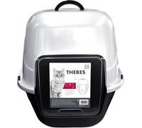 M PETS THEBES XXL Maison de toilette couverte 62x53x58 cm Noir et blanc Noir et blanc G