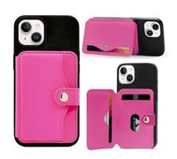 M-Plateau Porte-cartes pour l'arrière du téléphone avec adhésif 3M, porte-cartes de crédit à coller et portefeuille pour téléphone, rose rouge, Small, Slim