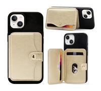 M-Plateau Portefeuille adhésif fin pour l'arrière du téléphone portable avec porte-cartes de crédit pour iPhone 12 et iPhone 12 Pro 6,1"/One Plus 8T/Samsung Galaxy la plupart des smartphones, doré, S