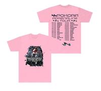M Pokora Adrenaline Tour 2025 T-shirts col rond manches courtes femmes hommes Hiphop Streetwear Tee, rose, M