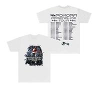 M Pokora Adrenaline Tour 2025 T-shirts col rond manches courtes femmes hommes Hiphop Streetwear Tee, blanc, XXS