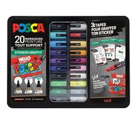 Malette Posca avec 20 Graffiti Métal Noir Noir G