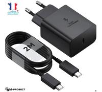 M-PROGECT® Chargeur Rapide 45W USB-C + Câble 2m | pour Samsung Galaxy S24 S23 S21 | Ultra Note 20 A54 A14 A15 | Tab S9 S8