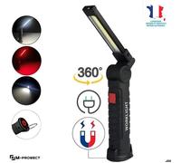 M-PROGECT® Lampe de Travail LED Rechargeable USB 800LM | Baladeuse Atelier Inspection 5 Modes Aimantée Étanche Pivotante