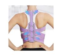 (M, Purple) Posture Corrector Adjustable Back Support Body Brace Lumbar Shoulder Support Belt