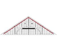 M + R 723250100 Équerre 25 cm en plexiglas dos clair - rouge