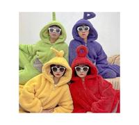 (M,Red)Unisex Teletubbies Costumes Disi Onesies Lala Cosplay Pajamas Adult Pyjamas Animal Sleepwear Jumpsui