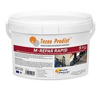 M-REPAR RAPID de Tecno Prodist - (5 kg) Mortier à prise rapide sans rétraction, fixation d'éléments en chantier civil et sceller les fuites d'eau, couleur grise