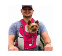 (M,Rose)Travel Pet Dog Carrier Puppy Travel Mesh Backpack Front Portable Shoulder Bag