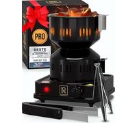 M. ROSENFELD Allume-Charbon électrique pour Chicha FireTower + 1,25 kg de Charbon Naturel 26 mm + kit (Combo) (Noir Pro)