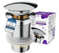 M. ROSENFELD HOME Bonde lavabo SANS trop-plein chrome - bonde pop up 1 1/4 pouce en inox & laiton pour vasque - bonde bonde lavabo valves pop-up - installation facile