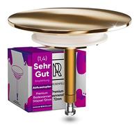 M. ROSENFELD HOME Bouchon de baignoire doré Ø 72 - Bouchon de baignoire doré en laiton avec double joint - Bouchon de baignoire en acier inoxydable - Accessoires de salle de bain