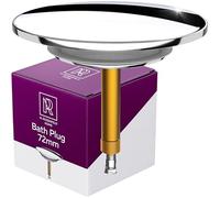 M. ROSENFELD HOME Bouchon de Baignoire Universel de Rechange Ø 72 mm Premium - Bouchon de Baignoire en Laiton chromé avec Double Joint - Bouchon en Acier Inoxydable pour Bouchon de Baignoire