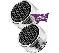 M. ROSENFELD HOME Lot de 2 embouts de robinet anti-calcaire M24 pour salle de bain, acier inoxydable et ABS, filtre de robinet 24 mm, fabriqué en Italie