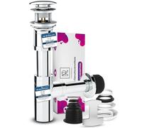 M. ROSENFELD HOME Siphon Lavabo Universel 1 1/4" - Bonde Lavabo Salle de Bain + Reglables Design Siphon Evier Acier Inoxydable et Laiton Massif - Éliminez les Odeurs et les Bouchons