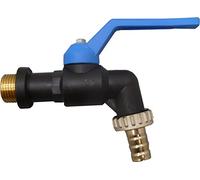 M S & 174056-Robinet à sphère 3/4" Anti Polypropylène Noir + poignée Bleu