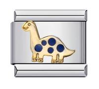 M&S Breloque en acier inoxydable Motif patte de chien, chat, lapin, baleine, cochon et porcelet de Londres Dubaï 9 mm Compatible avec bracelet Nomination, 0, Métal, Pas de gemme