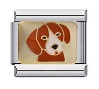 M&S Breloque en acier inoxydable Motif patte de chien, chat, lapin, baleine, cochon et porcelet de Londres Dubaï 9 mm Compatible avec bracelet Nomination, 0, Métal, Pas de gemme