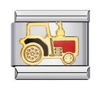 M&S London Breloque en acier inoxydable 9 mm avec maillons italiens compatible avec bracelet Nomination, 9mm, Métal, Pas de gemme