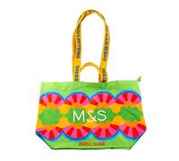 M&S Yinka Ilori Grand sac fourre-tout avec fermeture éclair, poignées de transport et bandoulières, imprimé multicolore / arc-en-ciel, multicolore, Large