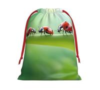 M Sac de Noël avec cordon de serrage - Réutilisable drôle imprimé coccinelle sacs de vacances, cadeaux de mariage, sacs d'anniversaire