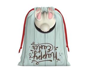 M Sac de Noël avec cordon de serrage - Œufs de Pâques festifs avec queue de lapin - Sacs de fête de Noël réutilisables en peluche