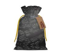 M Sac de Noël réutilisable - Motif symboles mathématiques avec cordon de serrage pour cadeaux de vacances, d'anniversaire et de mariage